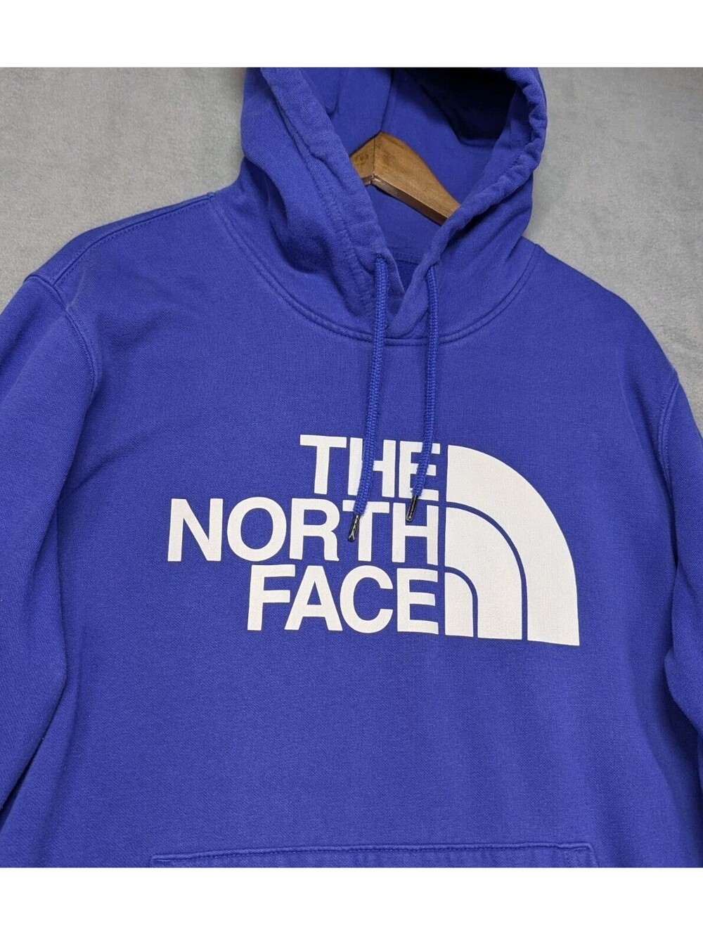 The North Face Mens XL Blue White Logo Pullover Hoodie Sweatshirt Outdoor Casual